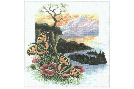 Набор для вышивания крестом РТО Из серии Бабочки, Крапивница, 30*30см