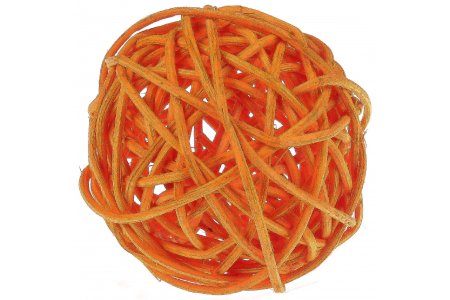 Шар из ротанга декоративный, оранжевый, 5см
