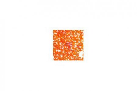 Бисер китайский круглый Ideal 10/0 прозрачный/глянцевый оранжевый (108), 50г