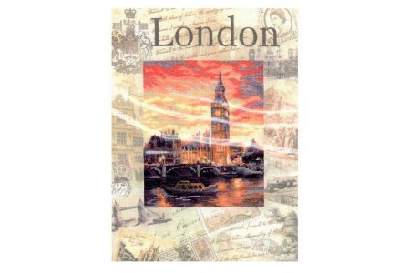 Набор для вышивания крестом Риолис Города мира. Лондон, с нанесенным фоном, 30*40см