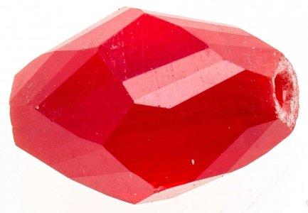 Бусина стеклянная АСТРА овальная, рельефная/многогранная, бордовый (26), 11*8мм