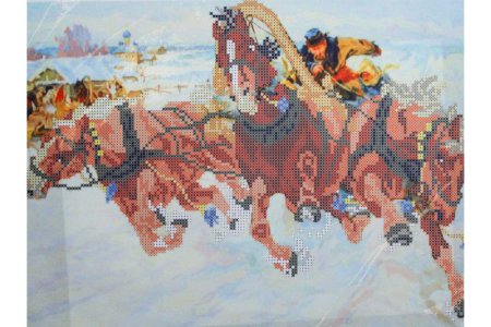 Ткань с рисунком для вышивки бисером КАРОЛИНКА Картина Грузинского, 35,4*25,8см