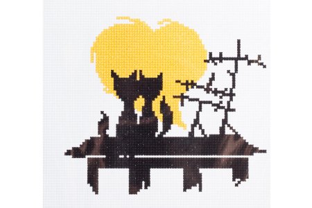 Набор для вышивания крестом ОВЕН Влюбленные коты №2, 15*13см