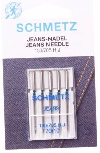 Иглы для швейных машин SCHMETZ JEANS джинсовые №70, 5шт