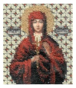 Набор для вышивания бисером ЧАРИВНА МИТЬ Икона Св. мученицы Валентины, с нанесенным рисунком, 9*11см