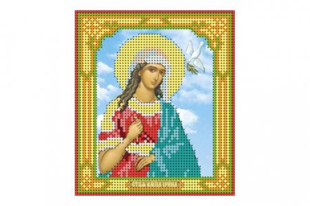 Канва с рисунком для вышивки бисером GLURIYA Святая великомученица Ирина, 12*14см
