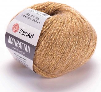 Пряжа Yarnart Manhattan бежевый (911), 7%шерсть/7%вискоза/30%акрил/56%металлик, 200м, 50г