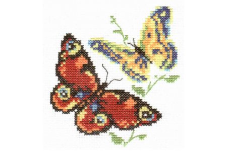 Набор для вышивания крестом АЛИСА Бабочки-красавицы, 10*11см