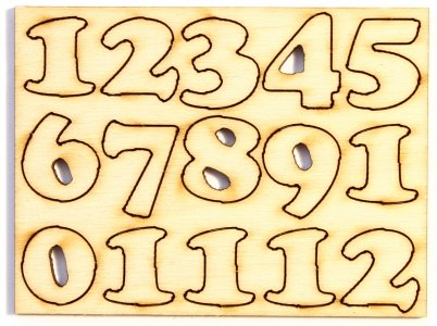 Комплект арабских цифр-7 для часов, деревянный, 2см