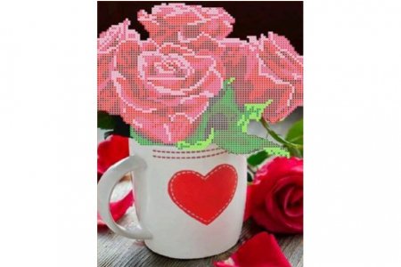 Набор для вышивания бисером KAROLINKA Розы для любимой, 19*26,5см
