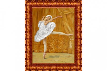Ткань с рисунком для вышивки бисером и крестом КАРОЛИНКА Балерина, 18,0*26см