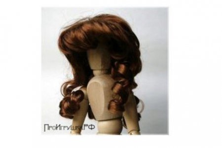 Волосы парик для кукол Локоны, d6-8см, каштановый