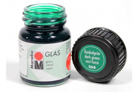Витражная краска Marabu Glas на водной основе, темно-зеленый (068), 15мл