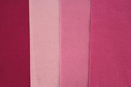 Набор фетра декоративный РТО 100%полиэстер, розовые оттенки, 1мм, 20*30см, 4листа