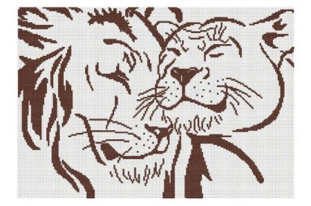 Набор для вышивания крестом МП Студия Лев и львица, 30*45см
