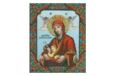 Набор для вышивания бисером ЧАРИВНА МИТЬ Икона Божьей Матери Млекопитательница, с нанесенным рисунком, 17,3*21,7см