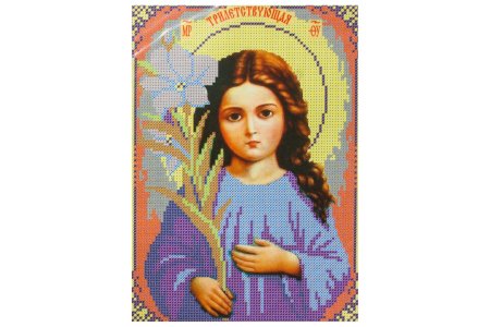 Канва с рисунком для вышивки бисером НОВА СЛОБОДА(Nova Sloboda) Богородица Трилетствующая, 18*25см