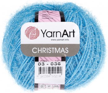 Пряжа Yarnart Christmas голубой (03), 100%полиамид, 142м, 50г