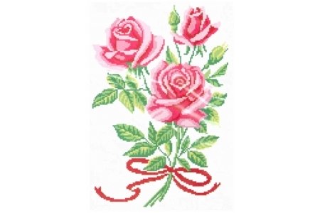 Набор для вышивания бисером ИСКУСНИЦА Розовые розы, 23*33см