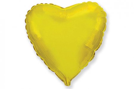 Шар фольгированный FLEXMETAL Микро-сердце, золото, 10см