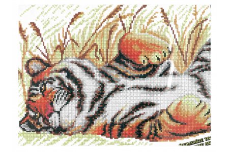 Набор для вышивания крестом Искусница Тигр на отдыхе, 22*30см