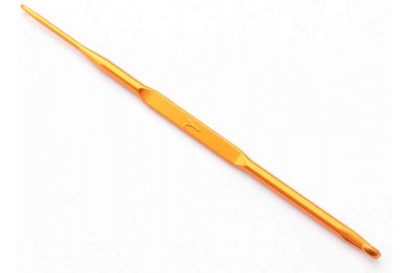 Крючок для вязания GAMMA двусторонний, металлический, d2,5-3,5мм, 13см