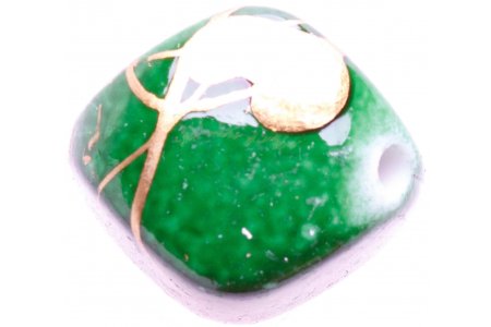 Бусина пластиковая АСТРА декоративная ромб, зеленый(6-4), 16мм