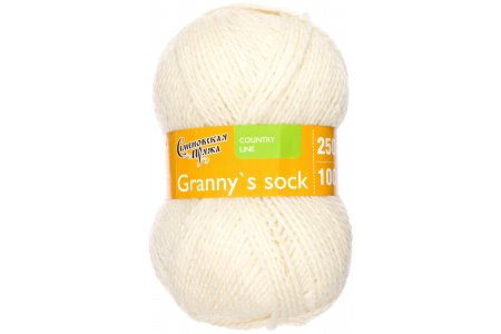 Пряжа Семеновская Granny`s sock W (Бабушкин носок ЧШ) суровый (25), 100%шерсть, 250м, 100г