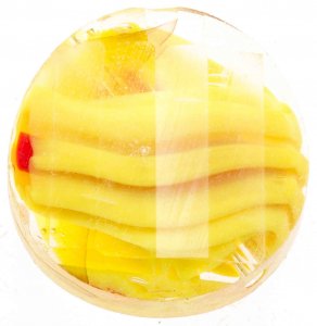 Бусина стеклянная АСТРА Круг с выгнутыми краями, желтый (7), 11*5*12мм