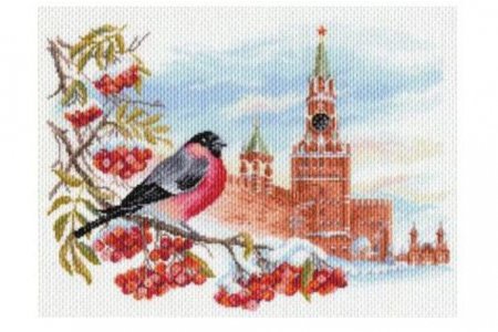 Канва с рисунком для вышивки крестом МАТРЕНИН ПОСАД Московская зима, 28*39см