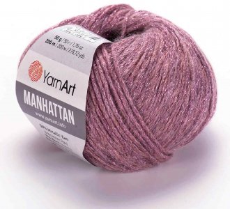 Пряжа Yarnart Manhattan сухая роза (909), 7%шерсть/7%вискоза/30%акрил/56%металлик, 200м, 50г