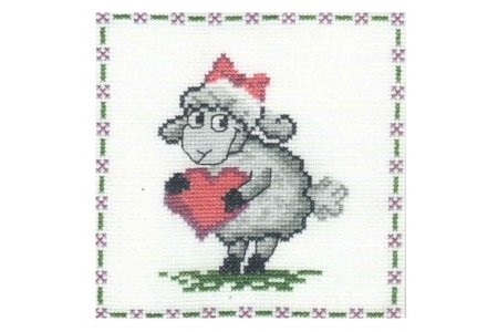 Набор для вышивания крестом МАШЕНЬКА Влюбленная овечка, 15*15см