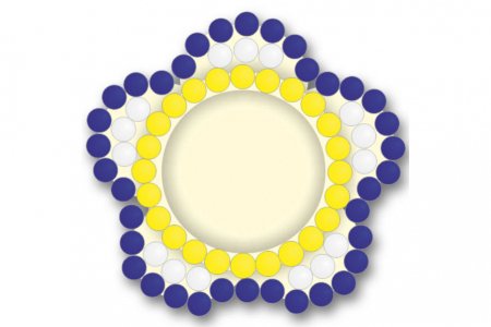 Набор стеклянной мозаики CRAFT PREMIER Фоторамка-цветок, перламутр_синий_желтый,14*14см