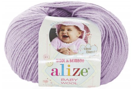 Пряжа Alize Baby Wool сирень (146), 40%шерсть/20%бамбук/40%акрил, 175м, 50г