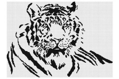 Набор для вышивания крестом МП Студия Тигр(ч-бел.), 31*43см