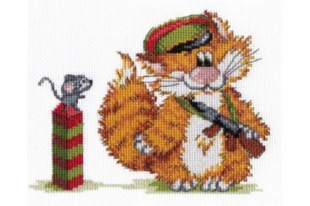 Набор для вышивания крестом МП Студия Рыжий кот. Пограничник, 20*15см
