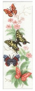 Набор для вышивания крестом РТО Бабочки и цветы, 16*45см