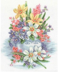 Набор для вышивания крестом РТО Нежные цветы, 26*32см