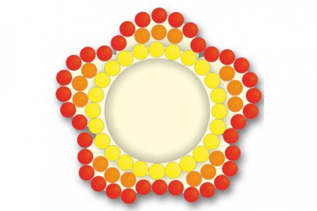 Набор стеклянной мозаики CRAFT PREMIER Фоторамка-цветок, перламутр_красный_желтый,14*14см