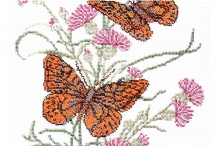 Набор для вышивки бисером ОВЕН Бабочки на репейнике, 30*39см