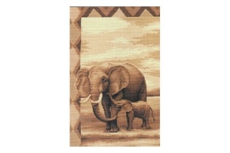 Набор для вышивания крестом Luca-s Слоны, 20,5*31,5см