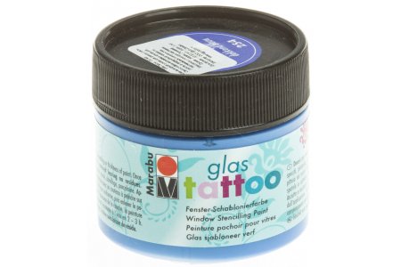 РАСПРОДАЖА Краска по стеклу на водной основе  MARABU Glas Tattoo, непрозрачный синий (254), 100мл