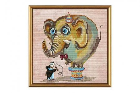 Набор для вышивания бисером НОВА СЛОБОДА Цирковой слон, с нанесенным рисунком, 20*20см