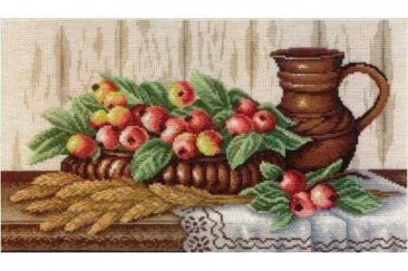 Набор для вышивания крестом МП Студия Натюрморт с райскими яблоками, 42*24см