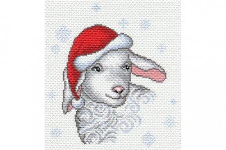 Канва с рисунком для вышивки крестом МАТРЕНИН ПОСАД Снежная овечка, 19*21см