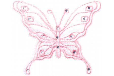 Термонаклейка бабочка розовая, 6*8см