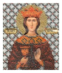 Набор для вышивания бисером ЧАРИВНА МИТЬ Икона Св. мученицы Варвары, с нанесенным рисунком, 9*11см