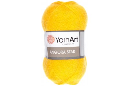 Пряжа Yarnart Angora Star желтый (3006), 20%шерсть/80%акрил, 500м, 100г