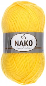 Пряжа Nako Super Excellence желтый (4126), 51%акрил/49%шерсть, 228м, 100г