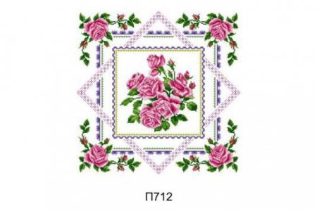 Канва с рисунком Белгород ТМ Орнамент с розами, 50*50см